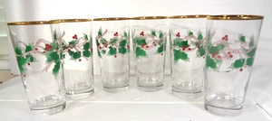 (6) Mikasa Weihnachten Band Stechpalme Longdrinkgläser Becher 15 Oz NEU Urlaub - Bild 1 von 14
