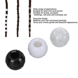 240pcs Dreadlocks Perlen Schwarz Weiß Transparente Hair Tube Perlen Zubehör FOY - Bild 1 von 24