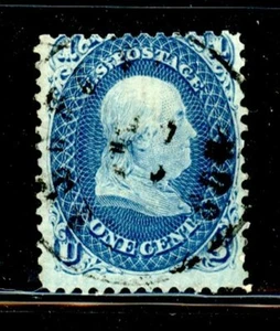 US Scott # 63 - Used - Deep Blue Color - SON Cancel - CV=$45.00      (41-C258) - Picture 1 of 2