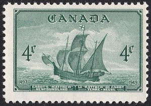 1949 CANADA CABOT'S ARRIVAL IN NEWFOUNDLAND 4¢ STAMP, MINT MNH, Scott #282 - Picture 1 of 4