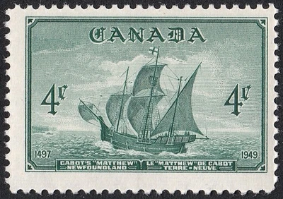 1949 CANADA CABOT'S ARRIVAL IN NEWFOUNDLAND 4¢ STAMP, MINT MNH, Scott #282 - Image 1 of 4