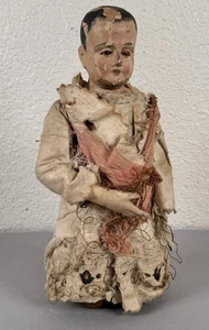 Antique Carved Wood Spanish Colonial Christ Child Santo Figure 19th C. Statue #1 - Picture 1 of 15