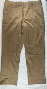 Men’s Lands End Flat Front Chino Pants Size 34 x 31 Traditional Fit Dark Brown - Picture 1 of 9