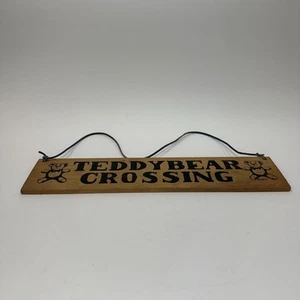 Letrero de madera de cruce de oso de peluche - Imagen 1 de 8