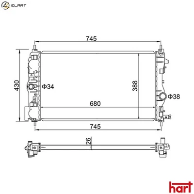 RADIATOR ENGINE COOLING 629 176 FOR CHEVROLET CRUZE/Hatchback/Station/Wagon 1.7L - Image 1 of 4