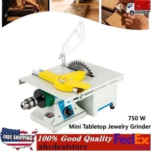 Mini Table Grinder Gem Grinding Polishing Machine Rock Saw Jewelry Lapidary 750W - Picture 1 of 18