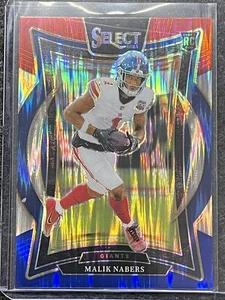 2024 Panini Select #116 Malik Nabers Red & Blue Prizm Shock New York Giants RC - Bild 1 von 2