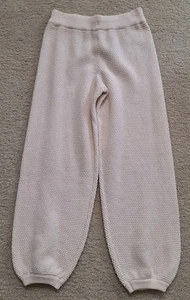 Free People Powder Sand Hailee Waffle Knit Sweater Jogger Pants M NEW - Picture 1 of 4