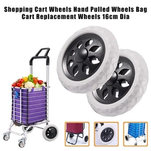 2x Ruote Carrello della Spesa Ruote Tirate a Mano Borsa Carrello Ruote di Ricambio 16cm Dia - Foto 1 di 10