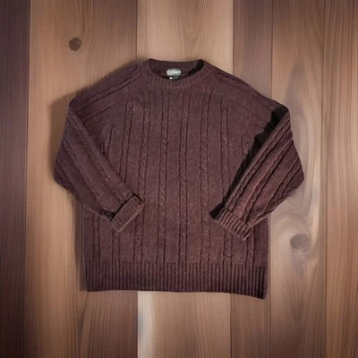 Members Only 100% Shetland Wool Cable Knit Pullover Winter Sweater Large - Image 1 of 4