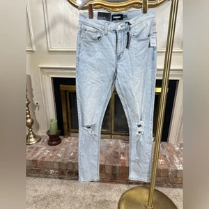 RSQ Mens Slim Taper Jeans 28x32 Light Wash Distressed Stretch Denim - Picture 1 of 8