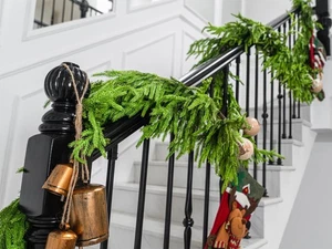 15FT Christmas Garland Norfolk Pine Needle Cypress Garland Christmas Decorati... - Picture 1 of 7