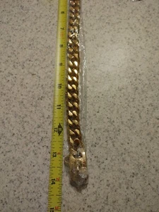 Dog Collar Heavy Duty 18k Gold plated Cuban Link  Large - Picture 1 of 4