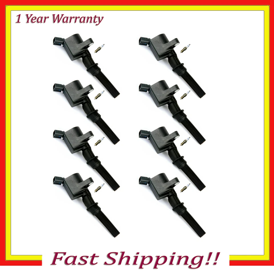 FD503 Ignition Coil & Bosch Double Iridium Spark Plug For Ford E-150 E-350 5.4L — 第 1/4 张图片