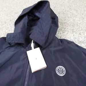 NEW Tommy Hilfiger Jacket Womens L Blue Packable Windbreaker Bomber Rain Coat - Picture 1 of 17