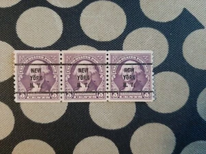 1932 US Washington,horizontal coil of 3,precancelled "New York",NH,NG - Picture 1 of 2
