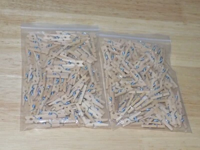 200 mini alfileres de madera natural de 1" clavijas para fotos clips de madera soporte perchas Foto 1 de 3