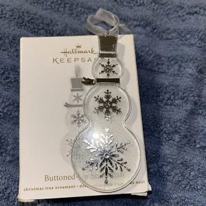 2011 Hallmark Keepsake Buttoned Up Snowman Christmas Tree Ornament in Box - Picture 1 of 5