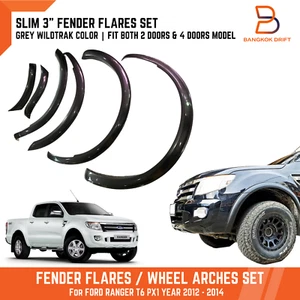 3" Grey Gray Wildtrak Slim Fender Flares for Ford Ranger T6 PX 2012-2014 XLT XLS - Picture 1 of 10