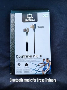 🎧 Quikcell Cross Trainer Pro II Black Stereo Bluetooth Headset With Mic White - Picture 1 of 5