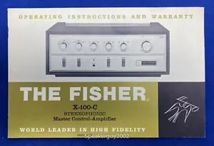 Manual de instrucciones de funcionamiento amplificador original The Fisher X-100-C - Imagen 1 de 1