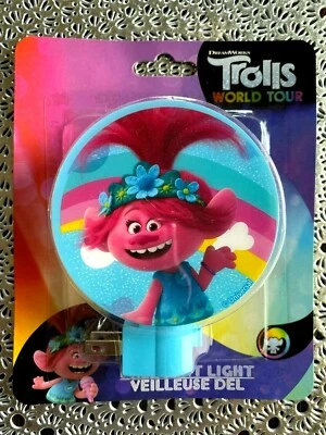 Trolls World Tour LED Luz Nocturna Enchufe Amapola Dormitorio Baño Guardería Pasillo Foto 1 de 2