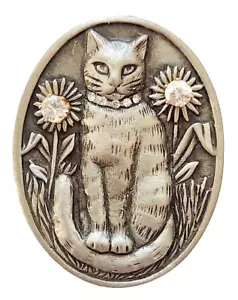 MS. DEE CAT Brosche & Ohrring SET Zinn Oval & Krappen Set Strass NIETEN - Bild 1 von 5
