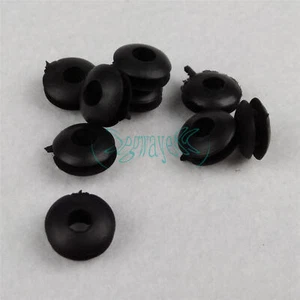 50 Pcs Black Rubber Cable Wire Cord Grommets 5mm x 11mm - Picture 1 of 1