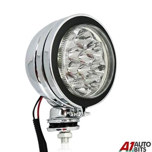 1x 4" Chrome Car Van Bus Front LED Lights 12V Spot Fog Halogen Round Lamp 12V - Picture 1 of 11