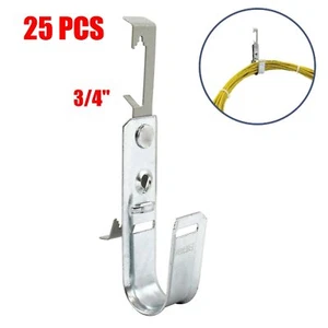 25 Pcs 3/4" J Hook Ceiling Batwing Mount CAT6 CAT5 Network Wire Cable Management - Picture 1 of 2