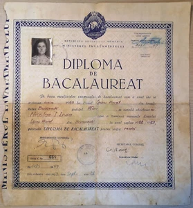 Romania, 1969, Vintage Baccalaureate Diploma - "Spiru Haret" Highschool - Picture 1 of 2