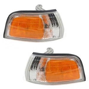 2PCS For Honda Accord 1994-1997 Front Left Right Corner Light Yellow White Cover - Bild 1 von 2