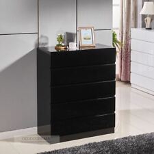 High Gloss Black Wooden Tallboy Dresser Chest 6 Drawer Cabinet Classic 4053BK
