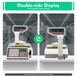 Báscula de cálculo de precios digital Báscula de peso electrónica con impresora térmica de etiquetas - Imagen 1 de 13