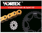 YAMAHA 2006-2009 YZF-R6S VORTEX 520 CHAIN & STEEL SPROCKET KIT 15-48 TOOTH COUNT