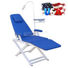 Portable Dental Folding Chair LED Light PU Hard Leather/Mobile Rolling Stool