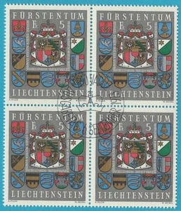 Liechtenstein aus 1973 ** postfrisch MiNr.590 Viererblock - Wappen! - Bild 1 von 1