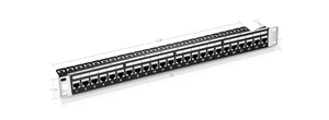 24 Ports Cat6 Shielded Feed-Through Patch Panel,1U Rack Mount -0989 - Afbeelding 1 van 1