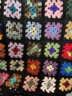 Handmade Crocheted Granny Square Afghan 65” X 75”