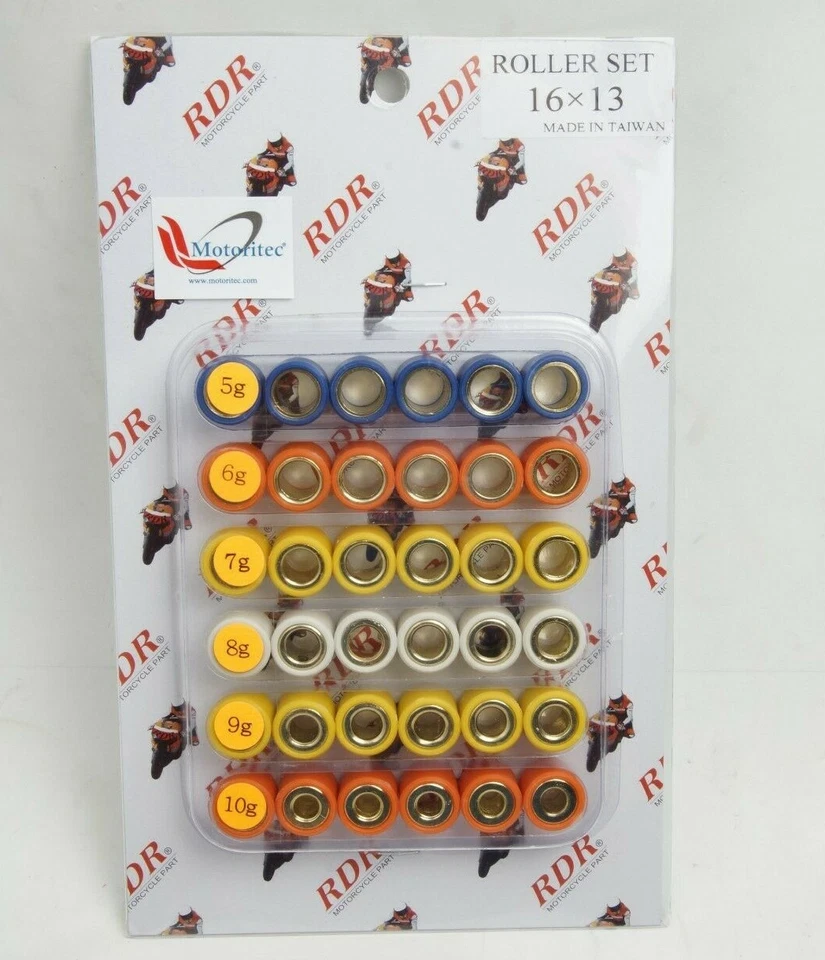 Se adapta a Malossi variador 16x13 rodillo variador paquete de rodillos 16x13 5g 10g US TX Foto 1 de 1