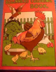 Antique Beginers Coloring Book 1929 Platt & Munk #2013 USA - Picture 1 of 13