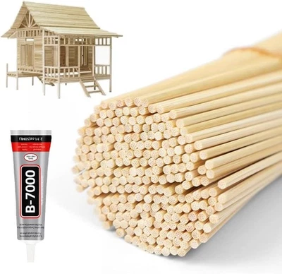 COZTIE Zuckerwatte Holzstäbchen 300 Stück rund glatt für DIY Süßwaren Basteln