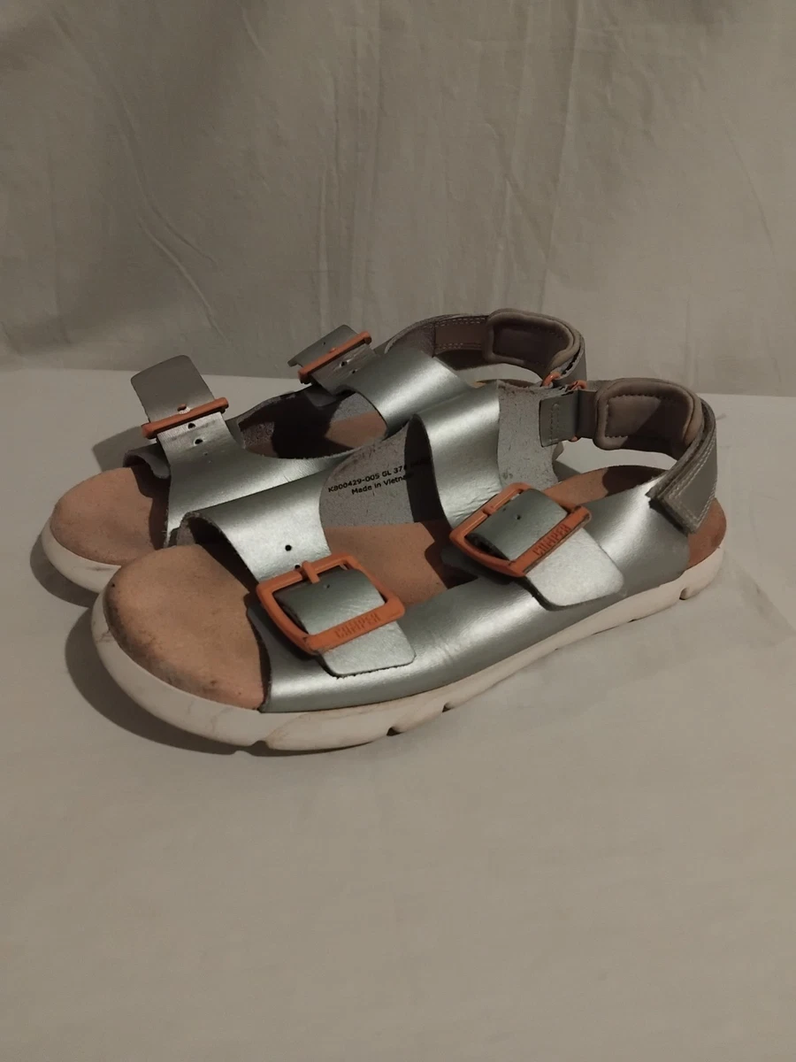 Camper Women's Oruga Up Flat Sandals - Medium Blue, Size 11, Chunky Sole Summer Sandal - View #12