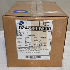 SOURCE1 S1-02435307000 HP 1, VOLTIOS 115, 1075/4 RPM PERM. MOTOR CONDENSADOR DIVIDIDO - Imagen 1 de 10