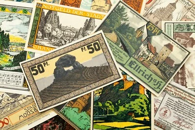 1920-1922 Germany Notgeld (Emergency Money) 25pc - Buildings & Structures Themes - Image 1 of 3