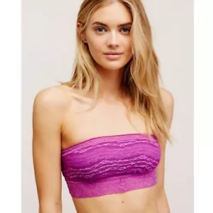Free People Intimately FP Lace Bandeau Bra Neon Orchid Sz. Small - Picture 1 of 8
