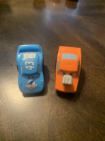 Disney Pixar Mini Cars Dinoco #43 Petty Blue dragster + Snot Rod Lot Of 2 Cover