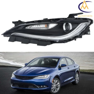 Halogen Left Side Black Trim w/LED DRL For Chrysler 200 2015 2016 2017 Headlight - Picture 1 of 14