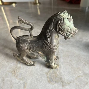Antique Qiling ShiShi Foo Dog~Snow Lion~Guardian~Asian, Tibetan, Chinese, Thai - Picture 1 of 12