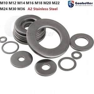 A2 Stainless Steel Metric Flat Washers Washer M10 M12 M14 M16 M18 M20 M22 - M36 - Picture 1 of 96